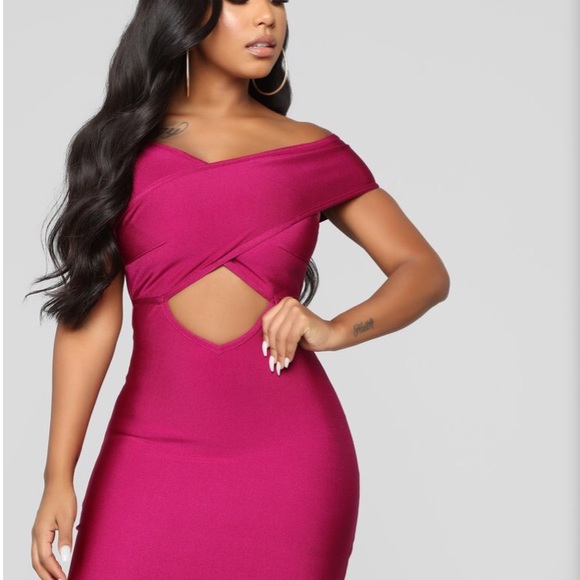 fashion nova magenta dress